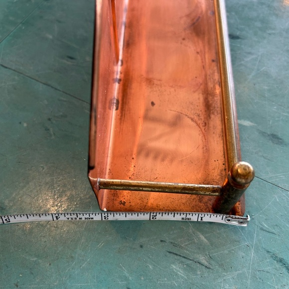 Vintage copper ceramic spice jar set wall mount shelf with rack mcm mid century - Picture 11 of 15